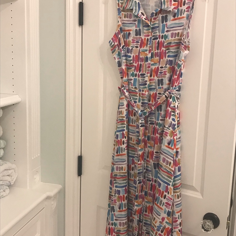 Sleeveless Multicolor Patterned Maxi Dress